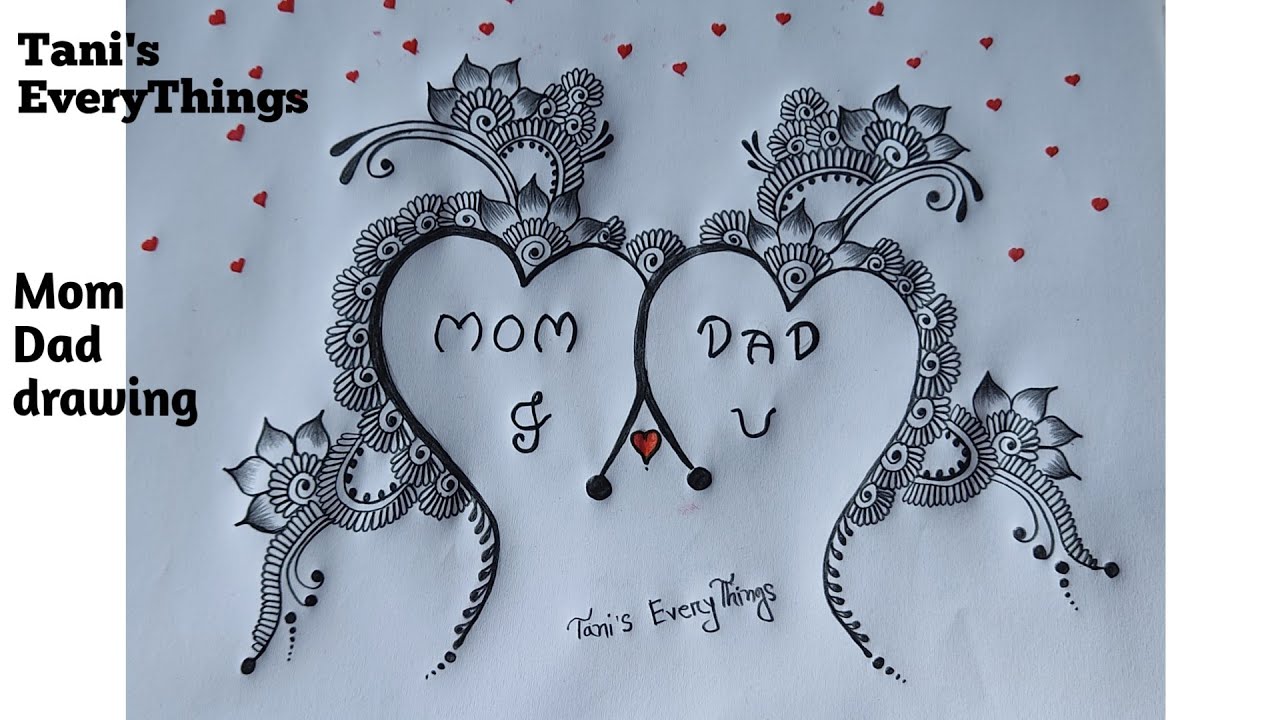 Mom dad drawing / Beautiful drawing of Mom Dad with pencil / Pencil ...