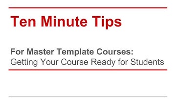 Getting Your Blackboard Course Ready for Students - Master Template Courses