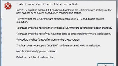 Lỗi this host does not support intel vt-x năm 2024