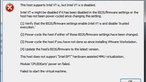 Sửa lỗi This host supports intel vt-x but intel vt-x is disabled