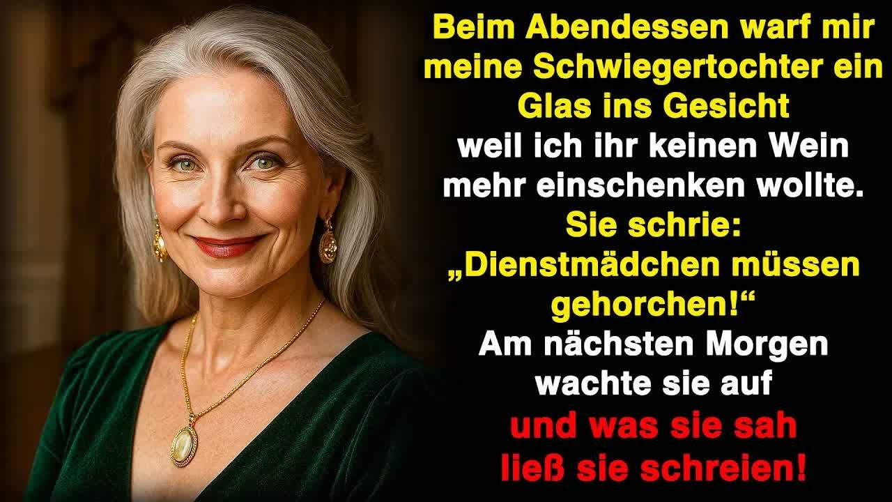 Beim Abendessen warf mir meine Schwiegertochter ein Glas ins Gesicht, weil ich keinen Wein mehr