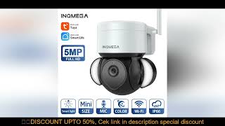 INQMEGA 5MP Wifi TUYA CAMERA Smart Cloud PTZ IP Camera with Night Vision WIFI Outdoor Foodlight Vide