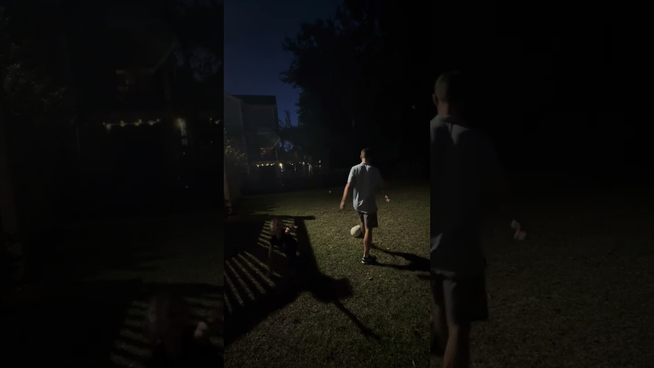 Fun backyard soccer training game for kids 