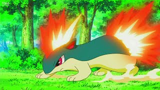 Cyndaquil evoluindo para Quilava