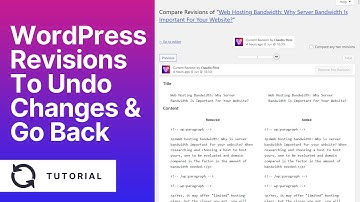 WORDPRESS REVISIONS: Learn How To Undo Changes & Go Back to an Earlier Version of Posts / Pages?