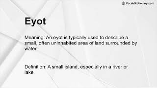 Eyot Meaning