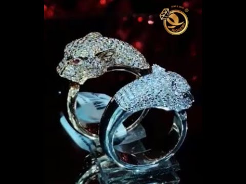 Nhẫn Báo Cartier VÀNG 18K đính full đá MOISSANITE