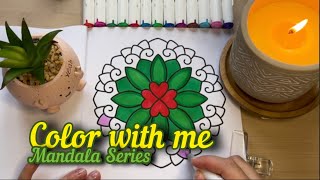 Flower Heart Mandala ❤️🌺| Satisfying Marker ASMR Coloring | Calm & Relax