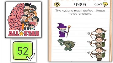 Brain test All Star level 52 the wizard must defeat those three archers Gameplay Walkthrough