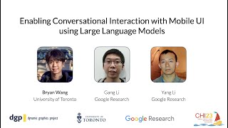 Enabling Conversational Interaction with Mobile UI using Large Language Models | CHI 2023 Talk