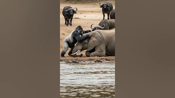Gorilla vs Elephant: Unbelievable Wild Encounter! 🦍🐘 #shorts
