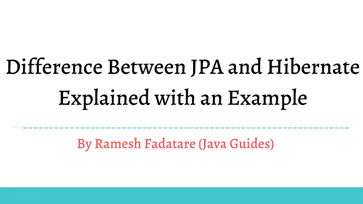 Difference Between JPA and Hibernate | Explained with Example