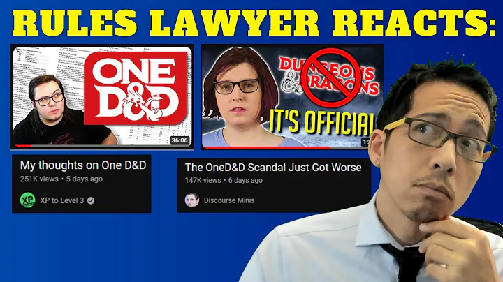 Rules Lawyer REACTS: One D&D videos by XP to Level 3 & Discourse Minis!