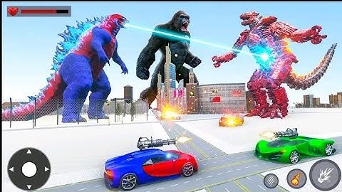 ANGRY GORILLA UFO ROBOT TRANSFORM | CAR ROBOT TRANSFORMATION | LA LA GAMES