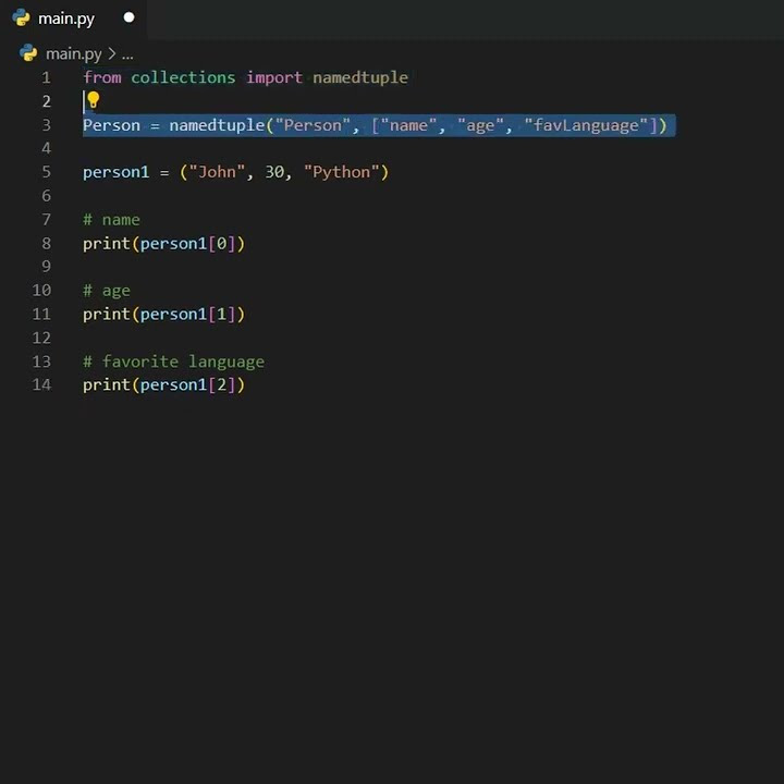 Make your Python code more Readable with NamedTuples #shorts - YouTube