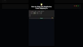 How to Stop Set Duplicates From Slipping In #howto