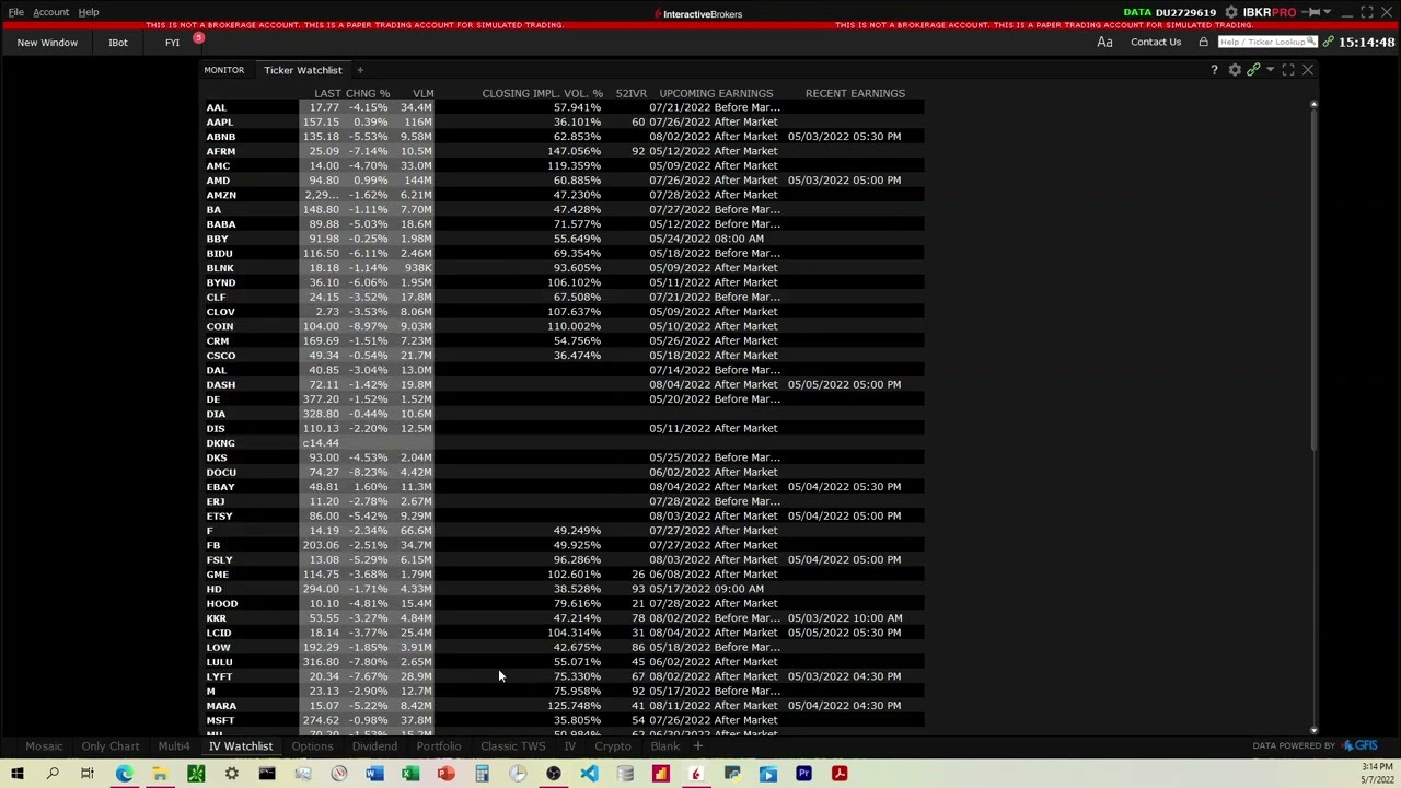 How to Export a Watchlist in Interactive Broker's Trader Workstation to an Excel File