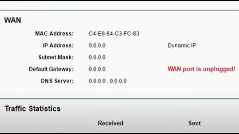Why No Internet Access when connected to Wi-Fi ? WAN port is unplugged in TP-Link Wireless Router