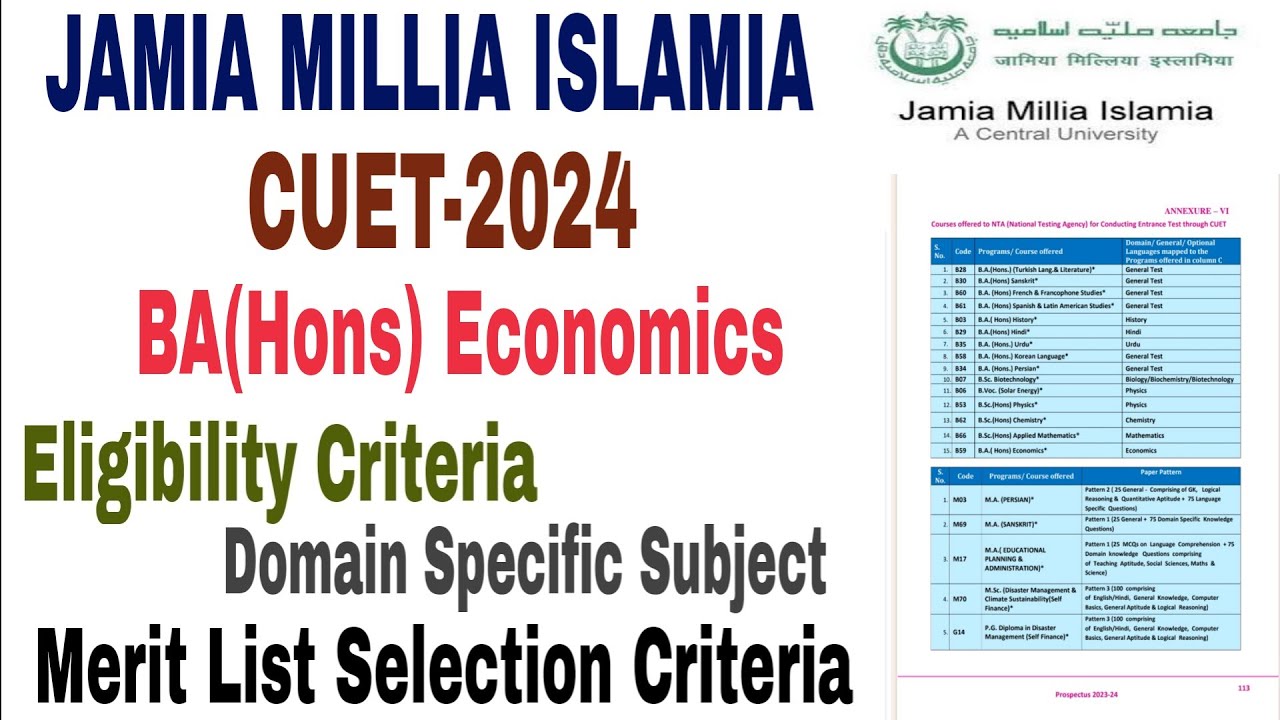 jamia-millia-islamia-ba-hons-economics-cuet-2024-25-eligibility