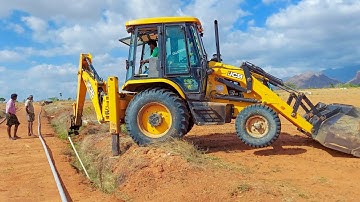 JCB 3DX Bucket Change and Big Private Land Pipeline Works | jcb video