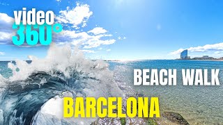 360° Walk Along Barceloneta Beach | Barcelona in VR | 8K 360° Walk Along Barceloneta Beach | Barcelona in VR | 8K