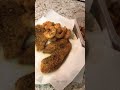 Part#2 finish fried fish, fried shrimp, waffle fries with lil sauce #subscribe #cooking #seafood