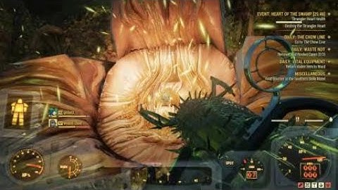 Fallout 76 - Bash Damage Miniguns vs Strangler Heart