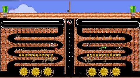 mario vs luigi - mario party maker - mario royale -  algodoo marble race - Mario Marble Race