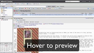 Introduction to features of the Zimbra webmail client
