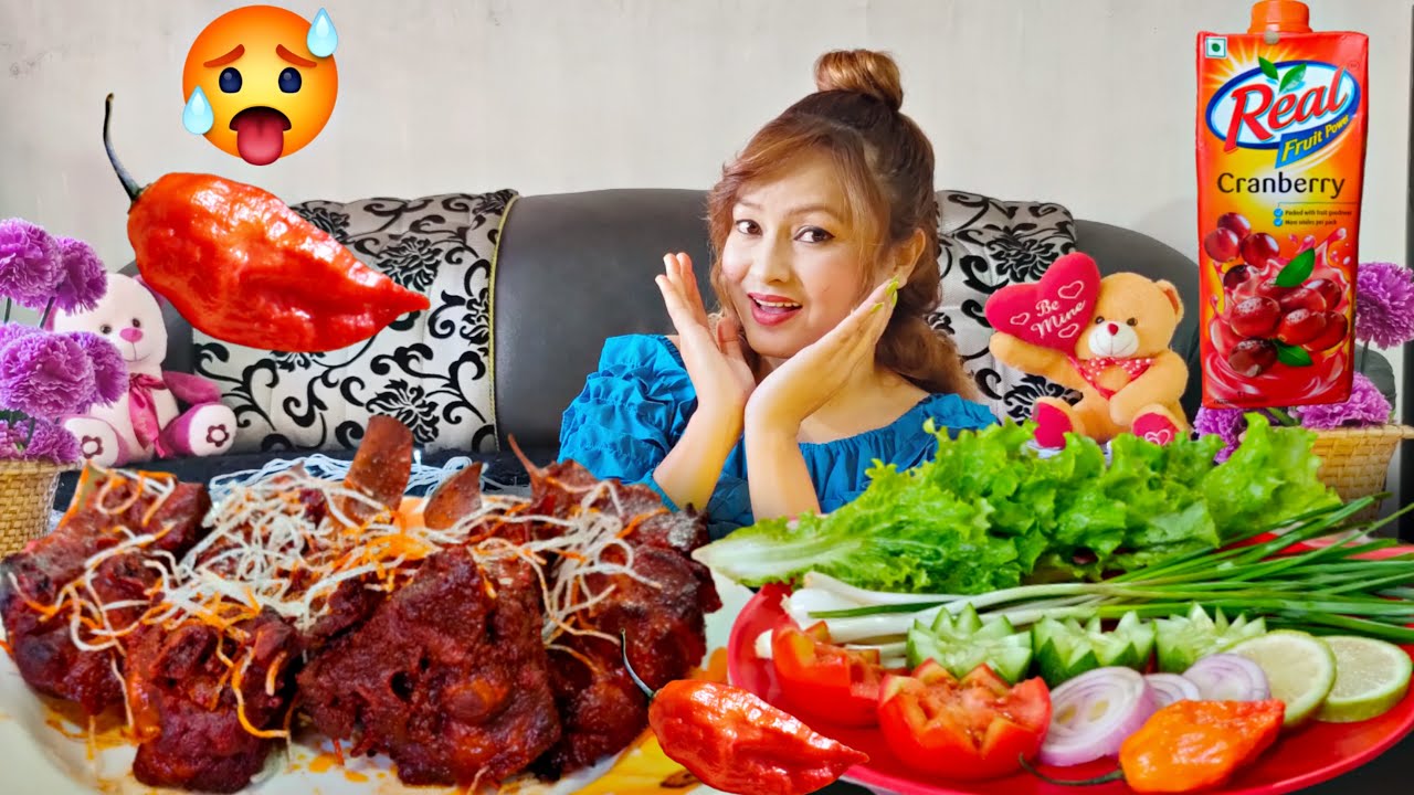 Eating Smoked Pork Ribs With Salads 😋🔥