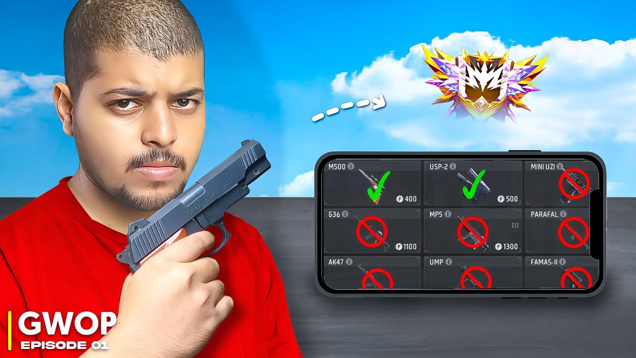 Pistol Only Grandmaster Challenge!! free fire 🔥 - GWOP ep1