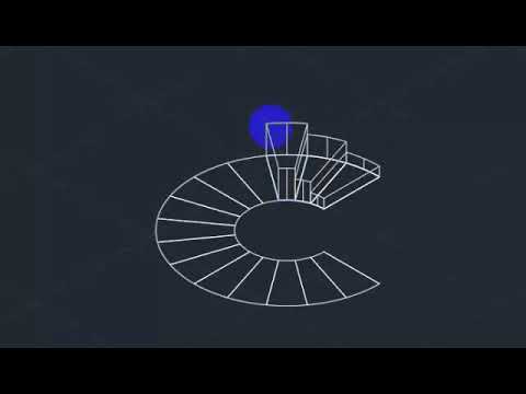 رسم الدرج الدائري الحلزوني ثلاثي الابعاد 3