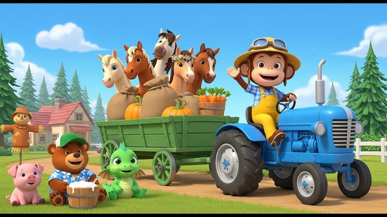 Funny Monkey | Monkey and Panda Farm Day - Friends Help Bring Fresh Crops to the Market