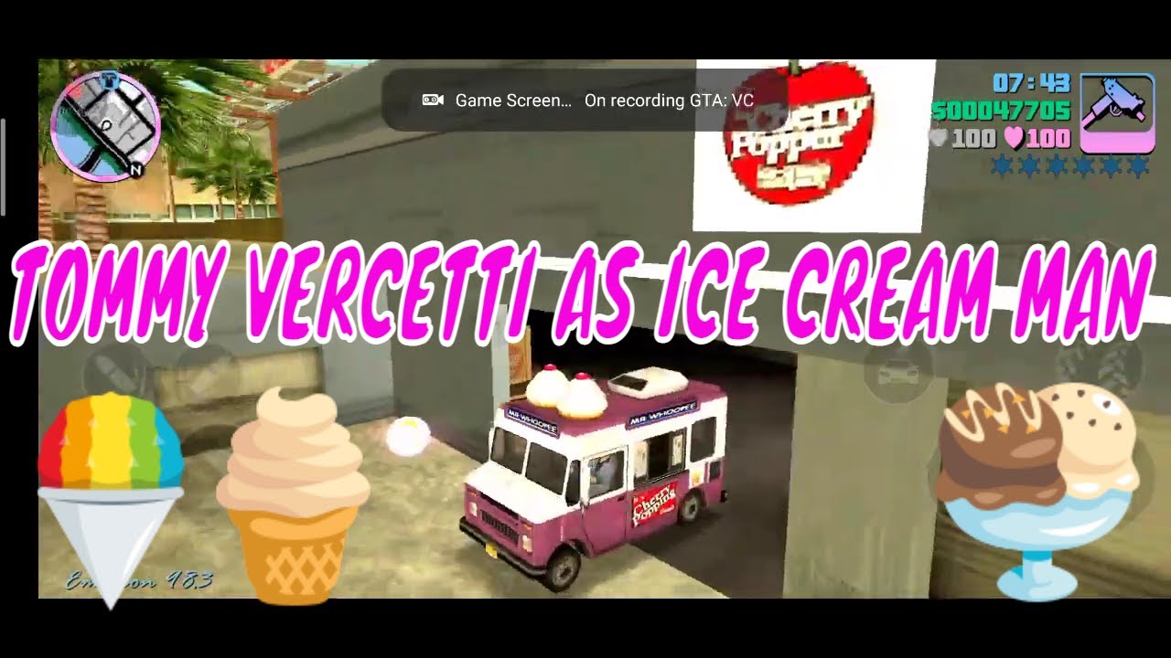 Ice Cream Mission GTA Vice City Tommy Vercetti as IceCream Man Vice