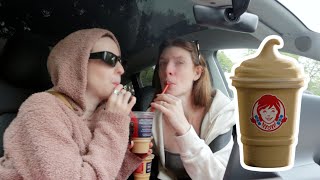 trying WENDYS pumpkin frosty !