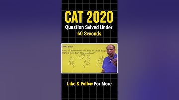 60 Second solution to CAT 2020 SLOT 1 Number Systems Question #catpreparation #cat2024 #cat2023