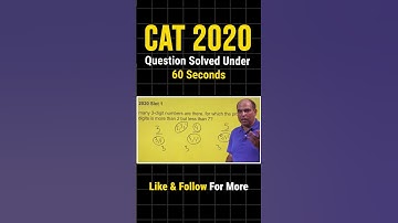 60 Second solution to CAT 2020 SLOT 1 Number Systems Question #catpreparation #cat2024 #cat2023