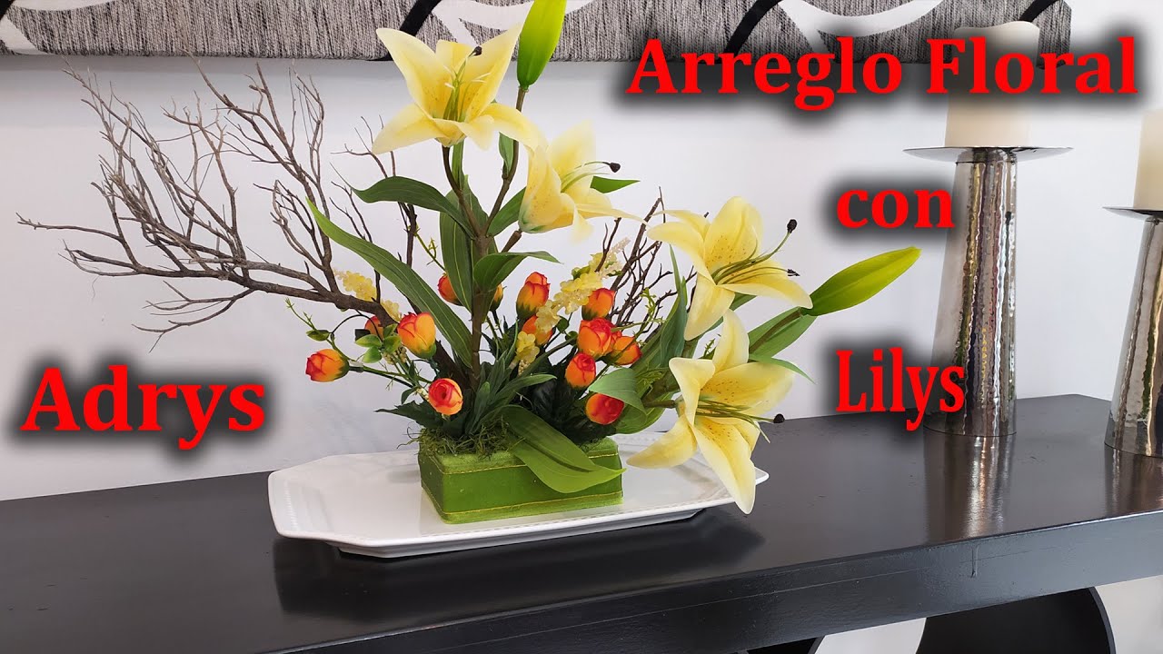 Make a Beautiful Flower Arrangement with Lilies for Buffet - YouTube