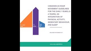 W09-E Webinar: Canadian 24-Hour Movement Guidelines for the Early Years