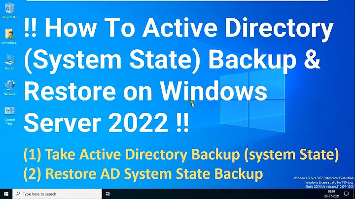 !! How To Active Directory (System State) Backup & Restore on Server 2022 !! Authoritative Restore !