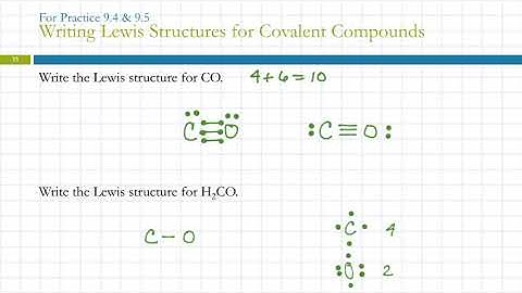 9.7 Lewis Structures of Molecular Compounds & Polyatomic Ions