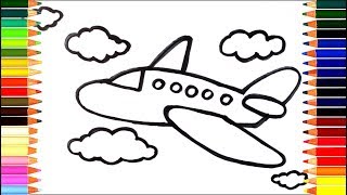 How to draw an airplane step by step for kids?