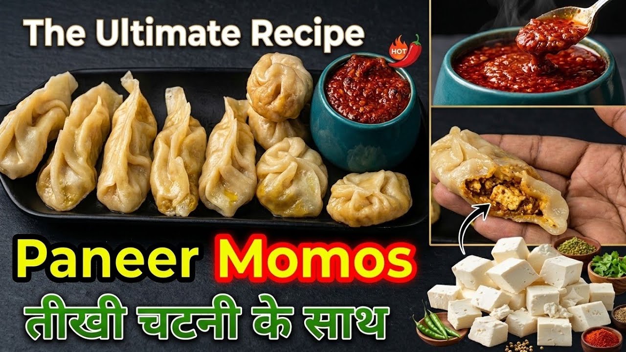 Street style Paneer Momos 🥟 | तीखी चटनी के साथ | इतने Tasty कि बार-बार बनाएं 🔥#paneermomos 
