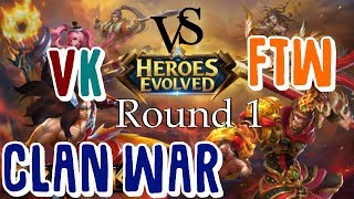 Heroes Evolved : Clan war (VK vs FTW) Gameplay