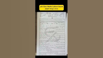 9th class Maths Lahore board MCQs group 1 paper 2025 Class 9 Maths paper Morning Time