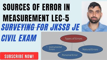 Sources of Error in Measurement | JKSSB JE Exam Preparation | Surveying Lec 5|