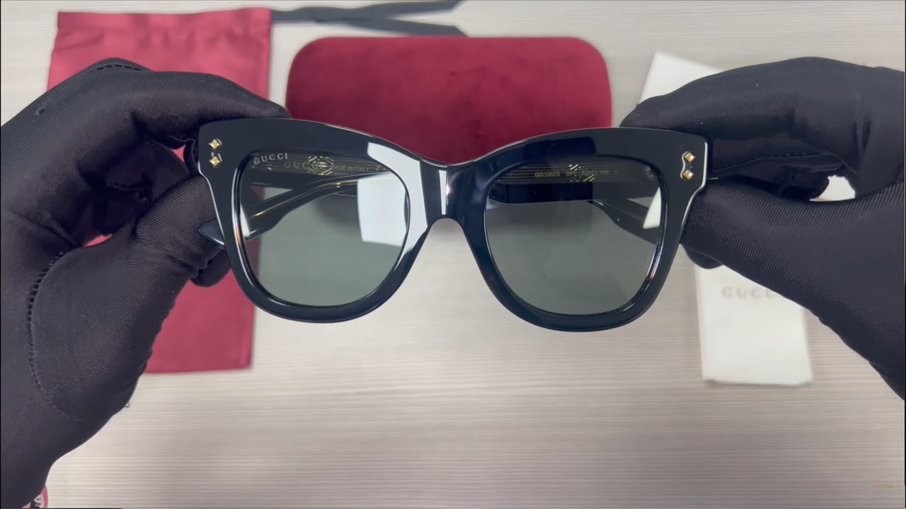 Gucci Sunglasses GG1082S (001) - YouTube