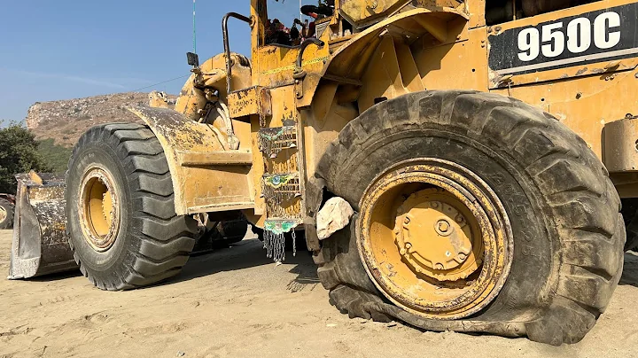 Impossible Repair! Dozer Tyre Pierced by Sharp Rock in Mountains | Shocking Fix