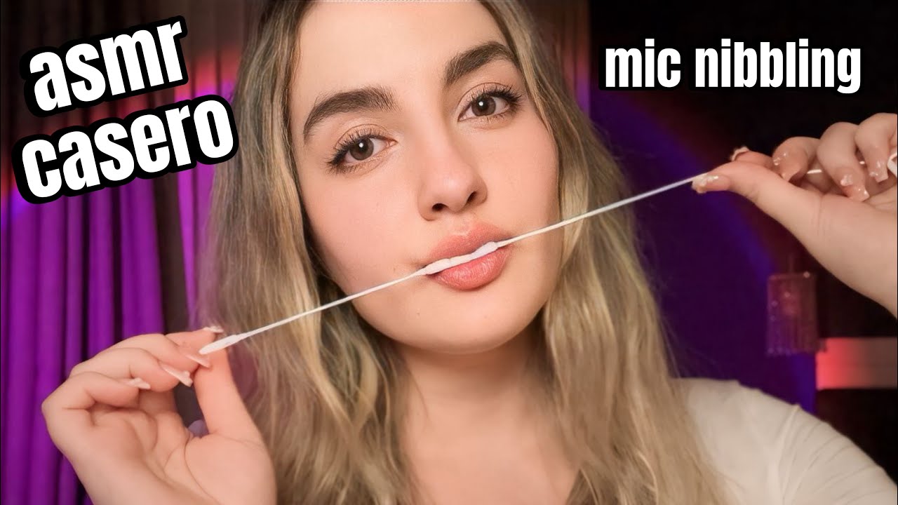 asmr casero Mouth Sounds INTENSOS + asmr VISUAL + mic NIBBLING