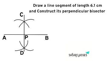Draw a line segment of length 6.1 cm and construct its perpendicular bisector. @SHSIRCLASSES